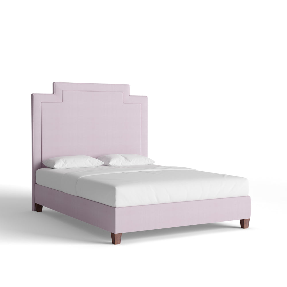 Queen lilac velvet custom on white background