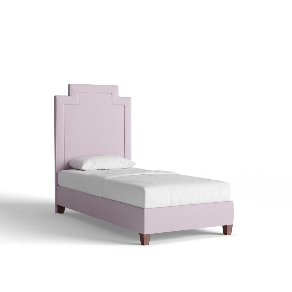 Twin lilac velvet custom on white background
