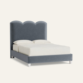 FEATURED: Shown in Queen / 9" Rails / Flour / Sky Velvet Welt