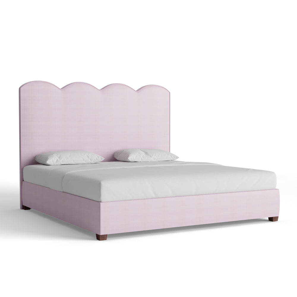 King lilac velvet custom on white background