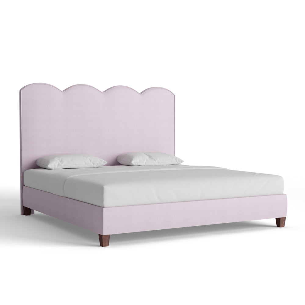 King lilac velvet custom on white background