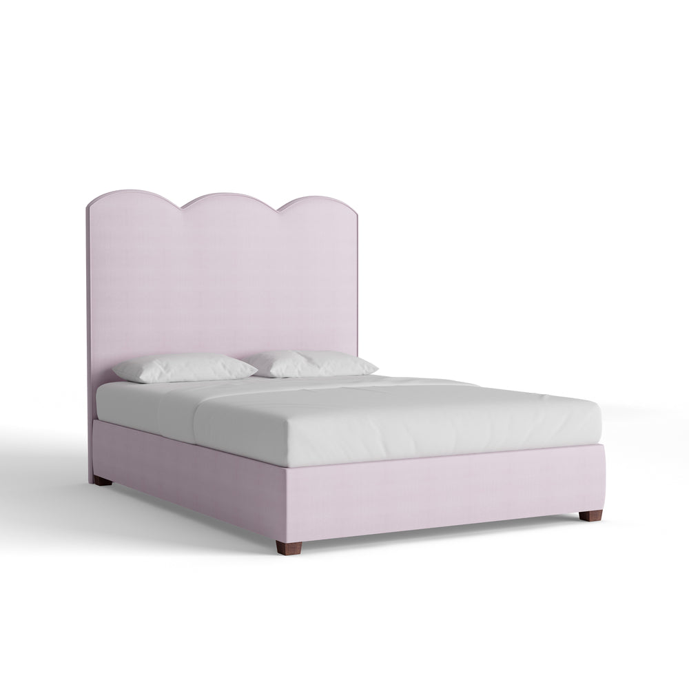 Queen lilac velvet custom on white background