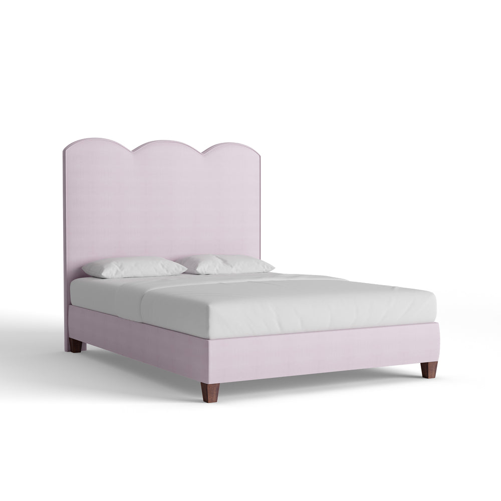 Queen lilac velvet custom on white background