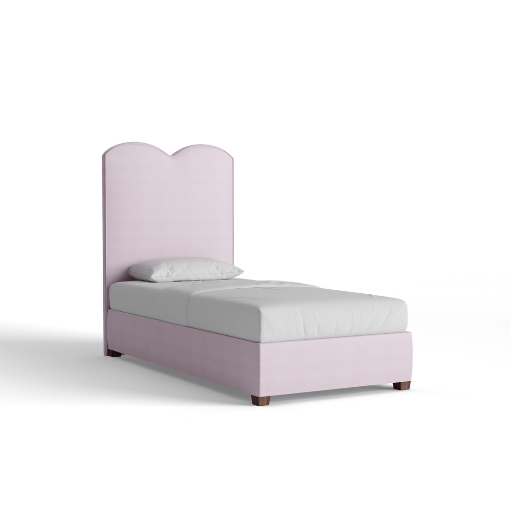 Twin lilac velvet custom on white background