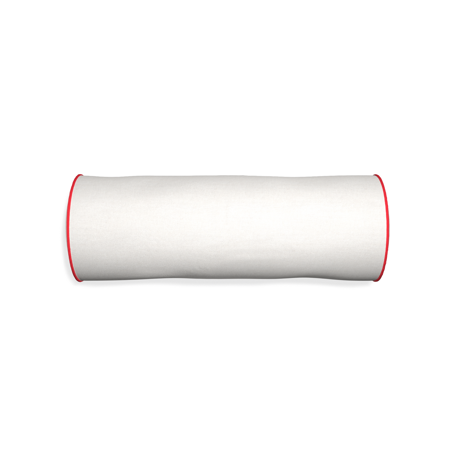 Bolster flour custom natural whitepillow with cherry piping on white background