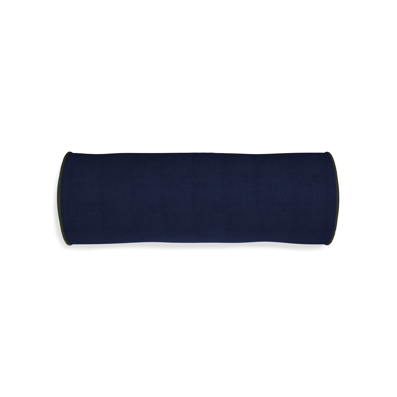 Bolster midnight custom navy bluepillow with f piping on white background