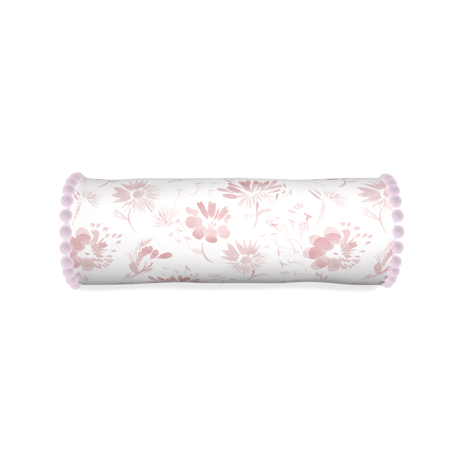 Bolster blake custom pink floralpillow with l on white background