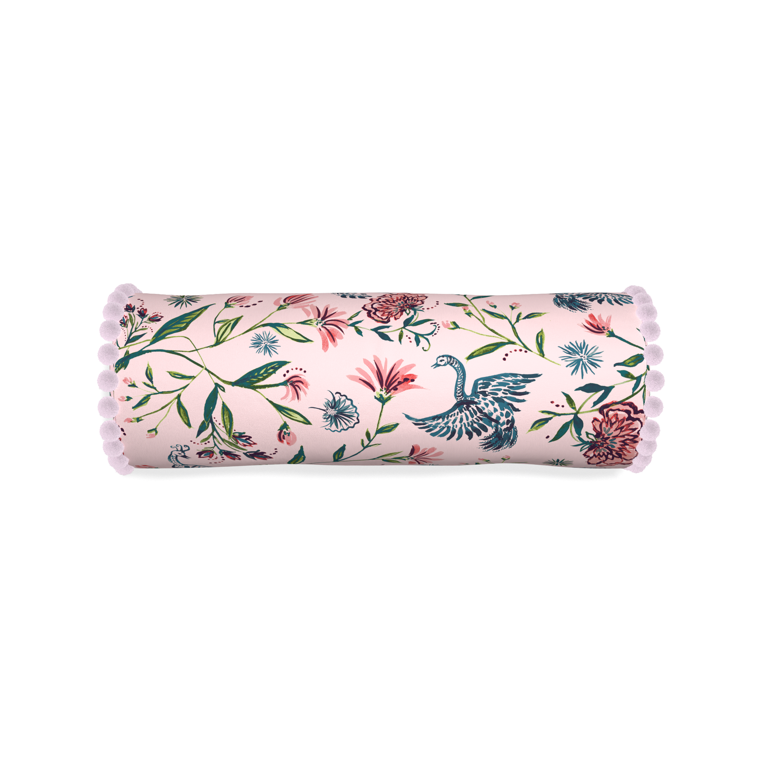 Bolster daphne rose custom rose chinoiseriepillow with l on white background