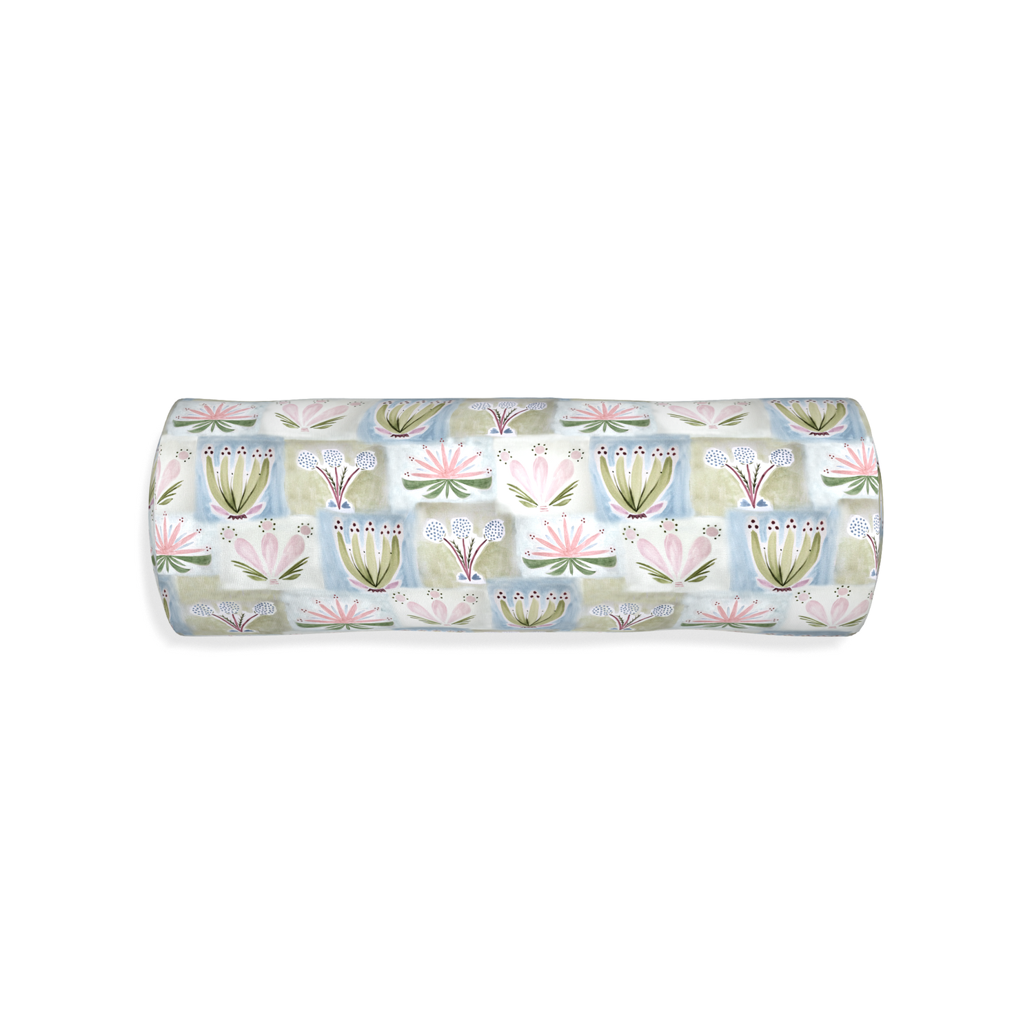 Bolster harper custom hand-painted floralpillow with none on white background