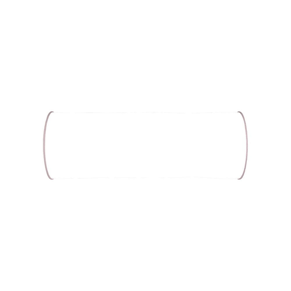 Bolster gemma pear custom pillow with orchid piping on white background