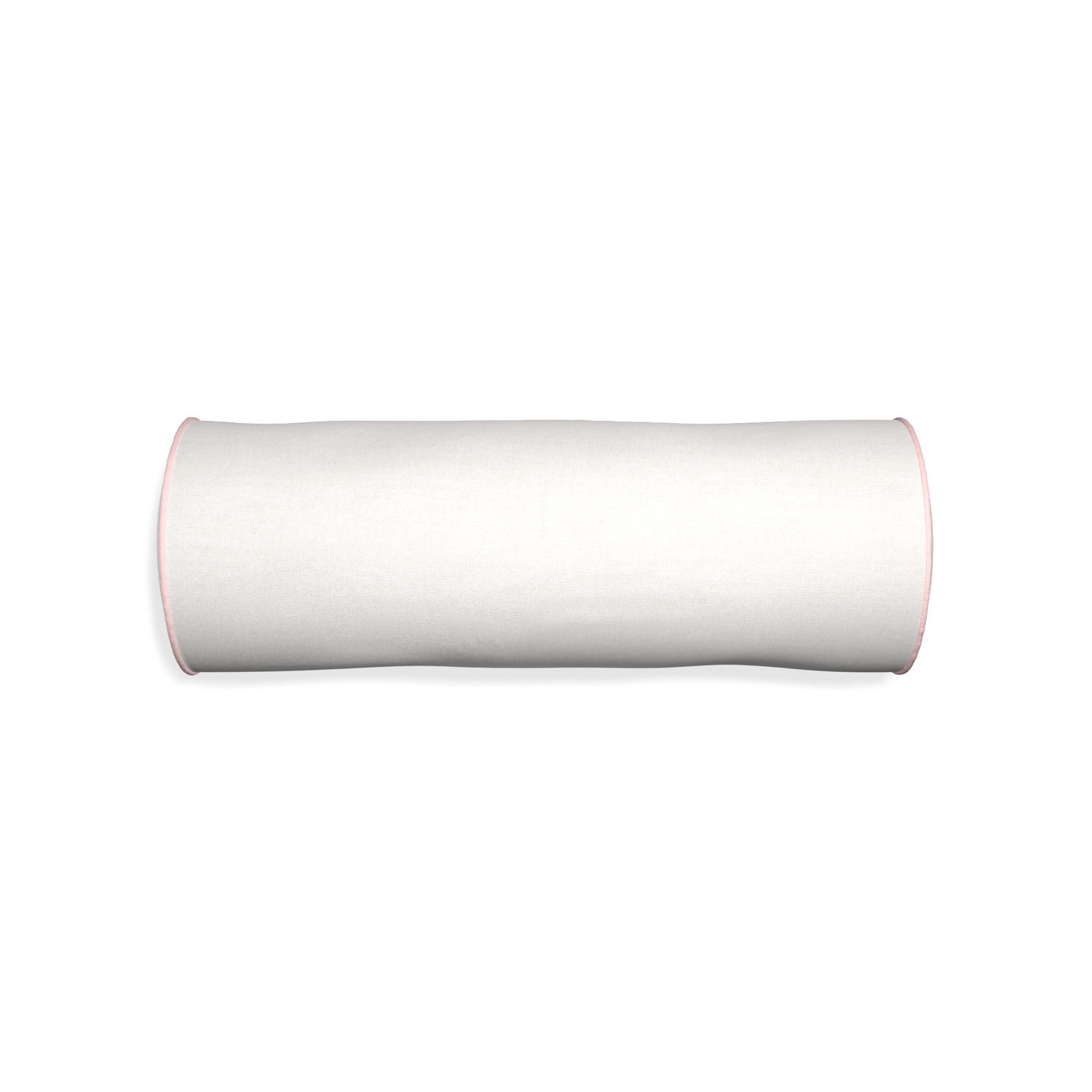 Bolster flour custom natural whitepillow with petal piping on white background