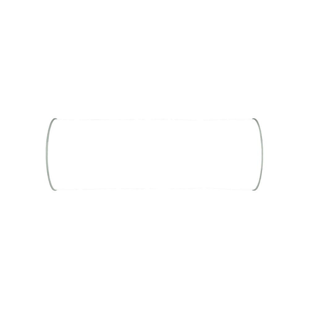 Bolster ruby moss custom pillow with sage piping on white background