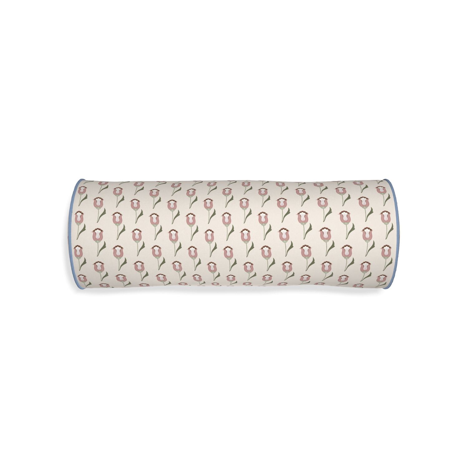 Bolster annabelle orchid custom pink tulippillow with sky piping on white background
