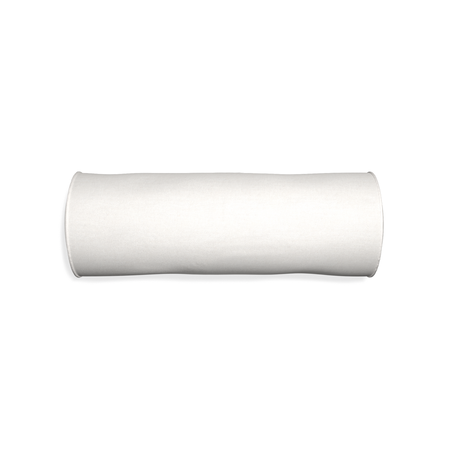 Bolster flour custom natural whitepillow with snow piping on white background