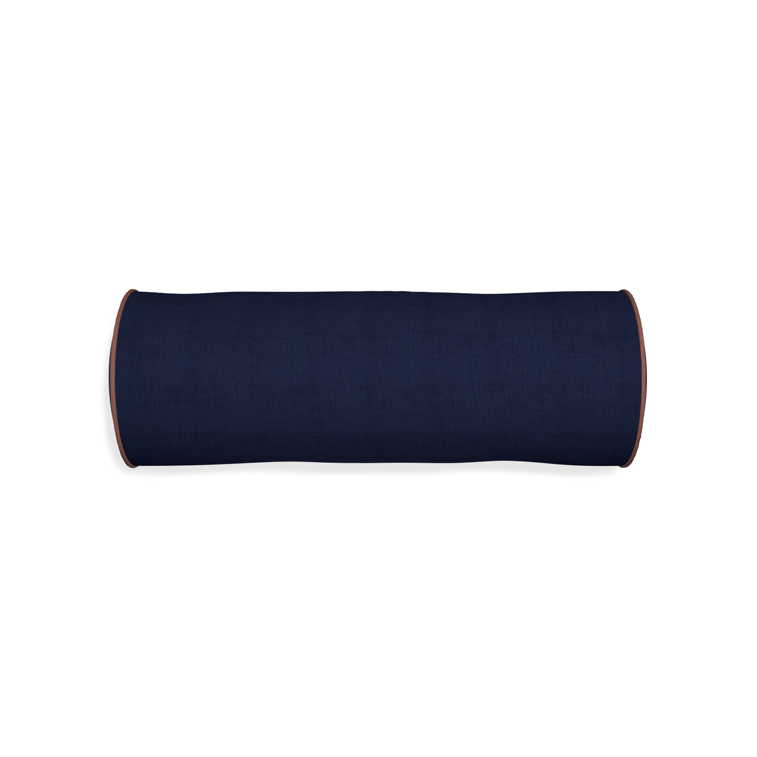 Bolster midnight custom navy bluepillow with w piping on white background
