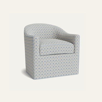 FEATURED: Shown with Upholstered Base / Sky Velvet Welt
