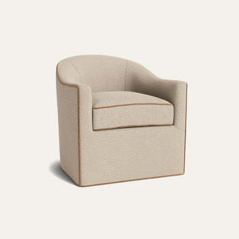 FEATURED: Shown with Upholstered Base / Camel Velvet Welt