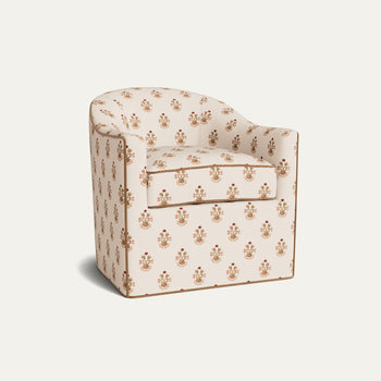 FEATURED: Shown with Upholstered Base / Honey Velvet Welt