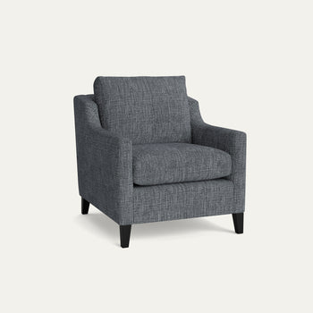 Slate armchair with woven performance fabric, made-to-order, crafted in the USA, featuring short lead times and quality design