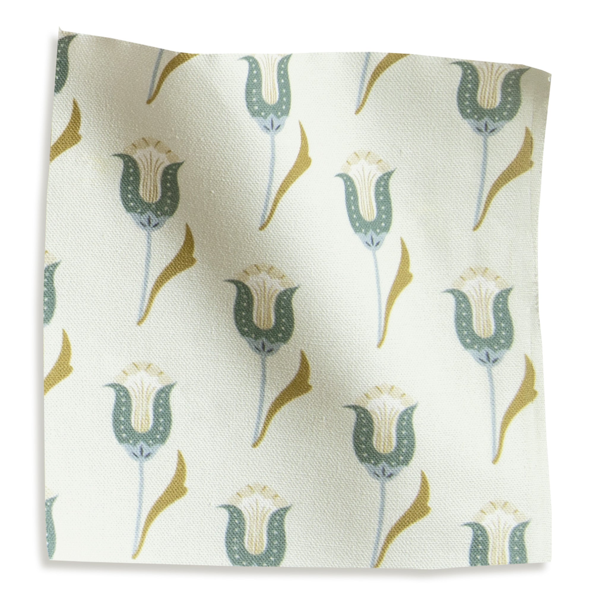 Pepper Home | Green & Blue Tulip Fabric by the Yard