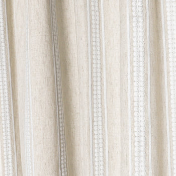 Margot Flour Unlined curtain fabric featuring subtle textured stripes, perfect for custom made-to-order Pepper Home curtains.