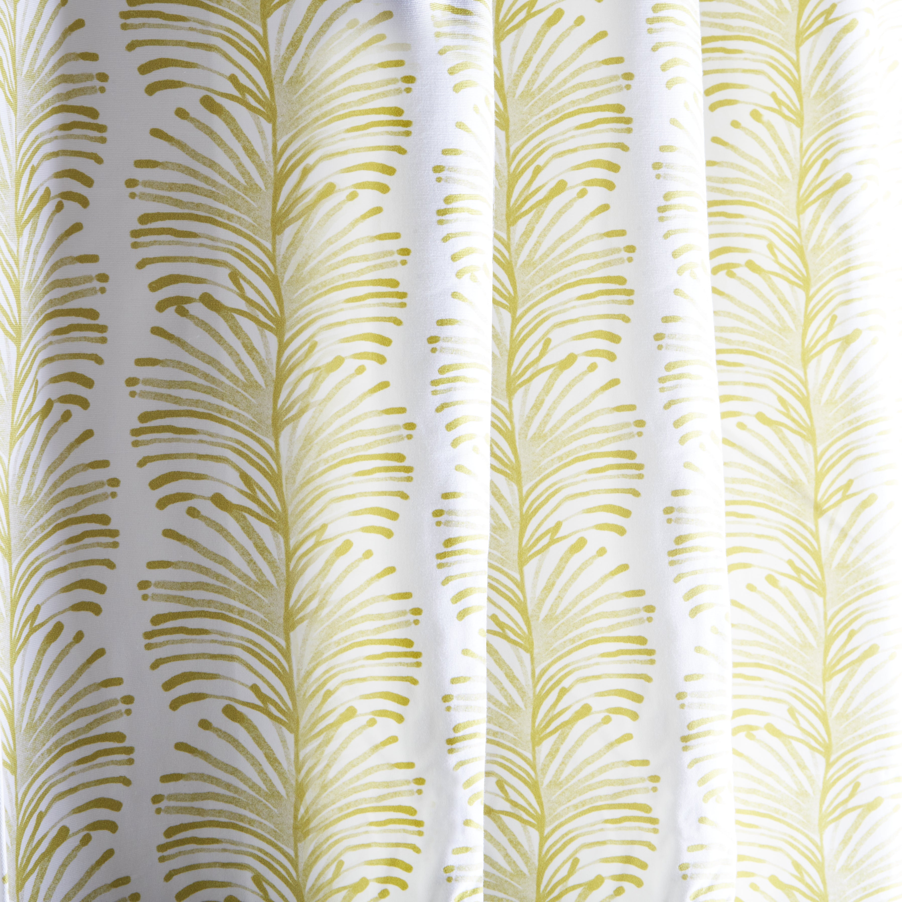 Yellow Stripe Chartreuse Printed Curtain Close-Up