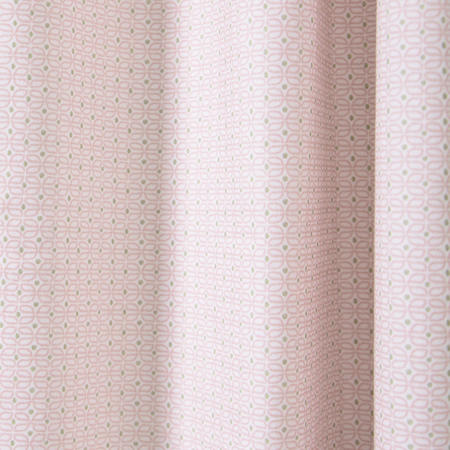 Pink Geometric Printed Curtain Close-Up