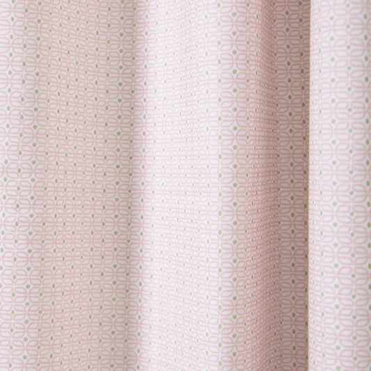 Pink Geometric Printed Curtain Close-Up