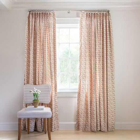 Eden Pink Tailored Pleat curtains by Pepper Home add custom elegance and soft polish to any room setting.