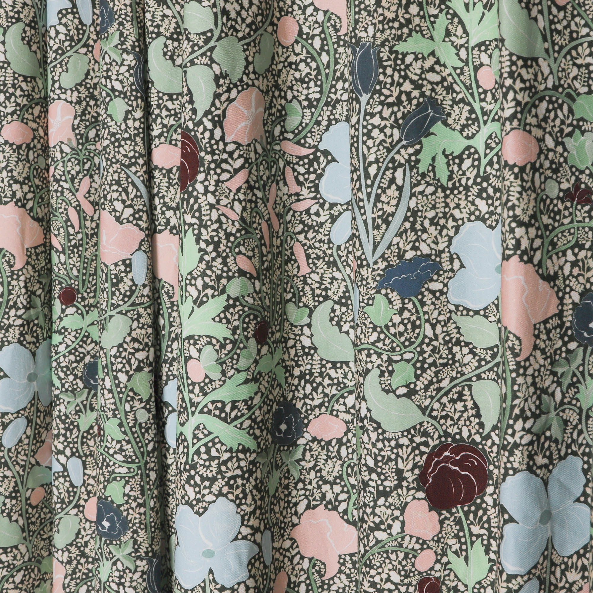 Matilda Unlined custom curtains by Pepper Home featuring delicate floral pattern in soft pastel tones.