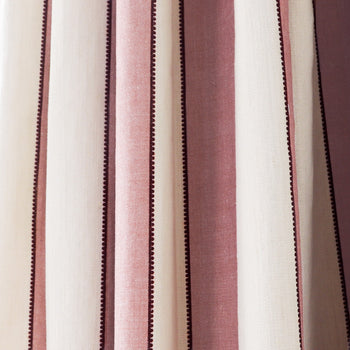Florence Rosewood Tailored Pleat curtains by Pepper Home, custom made-to-order fabric with elegant rosewood stripes.