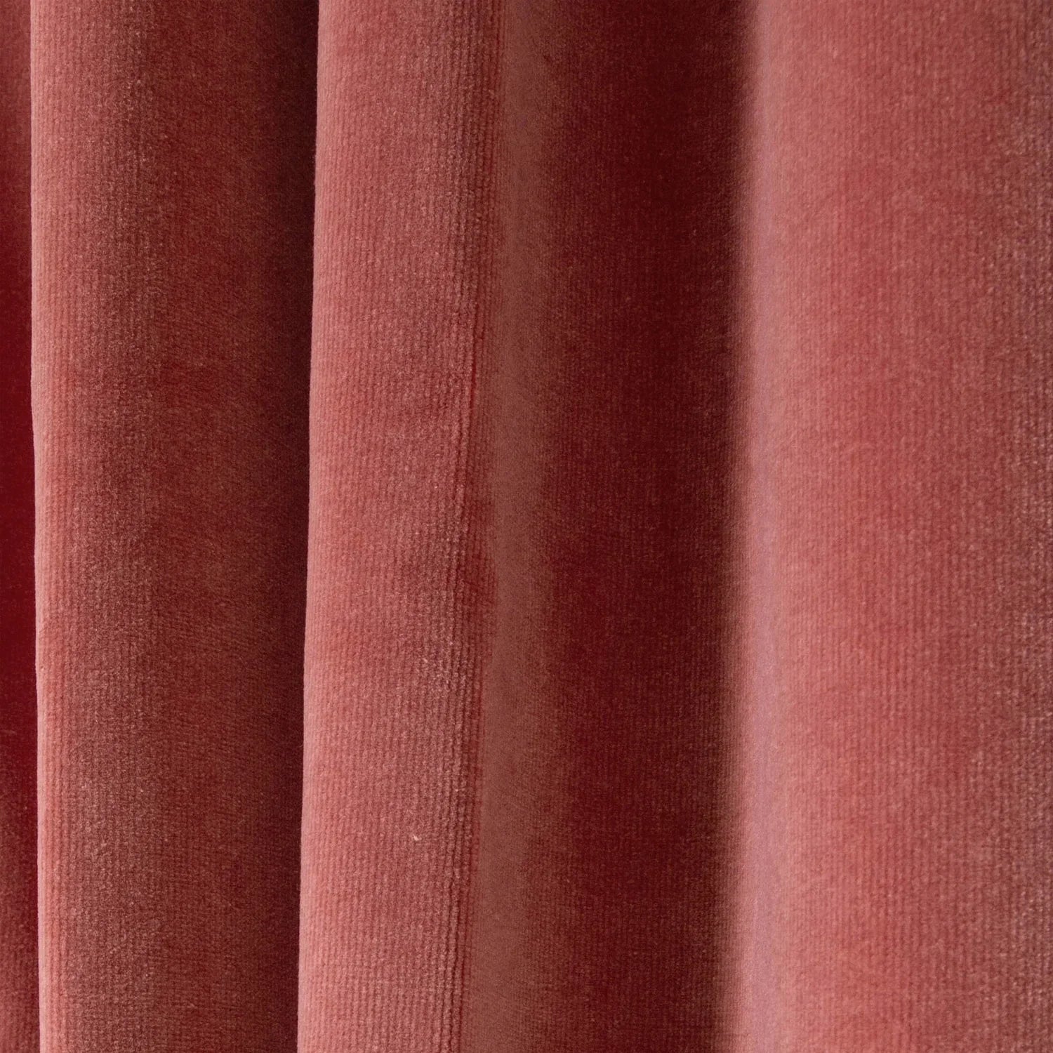 Coral Velvet Custom Curtain Close-up