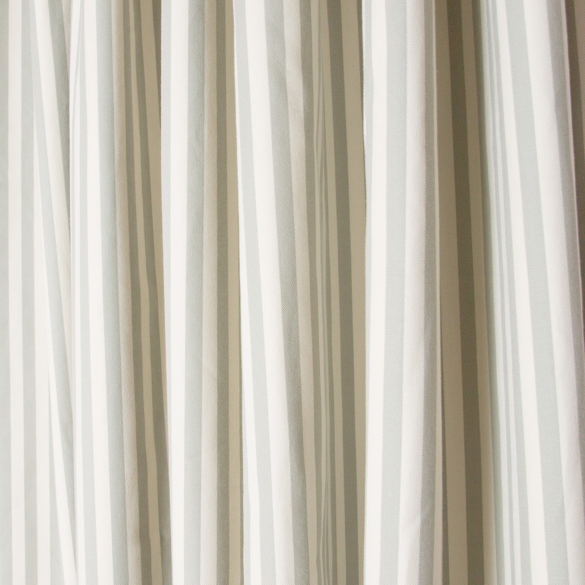 Louisa Sage Unlined custom curtains by Pepper Home showcasing soft vertical stripes in a made-to-order design.