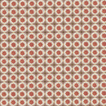 Hayes Coral fabric with intricate embroidery and geometric pattern, a durable custom linen blend by Pepper Home.