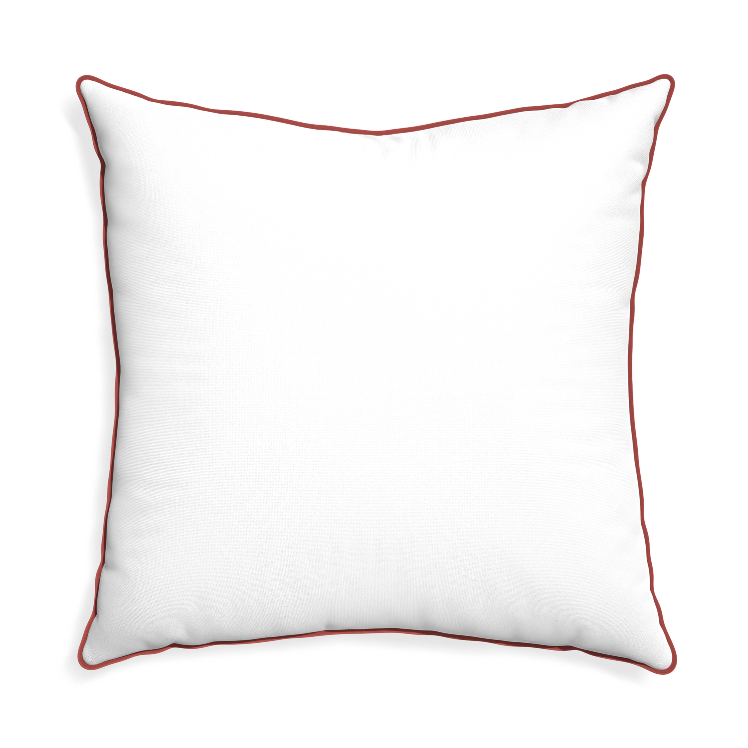 Euro-sham snow custom white cottonpillow with c piping on white background