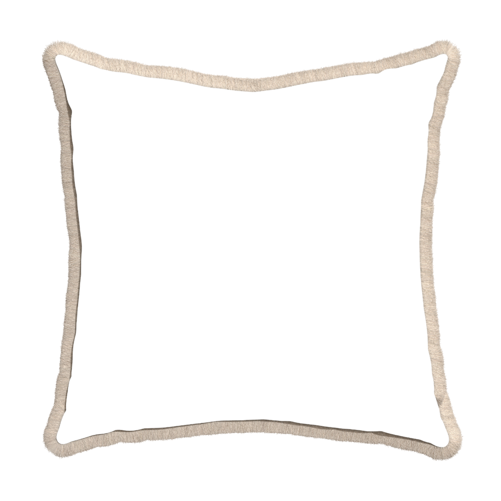 Euro-sham ruby moss custom pillow with cream fringe on white background