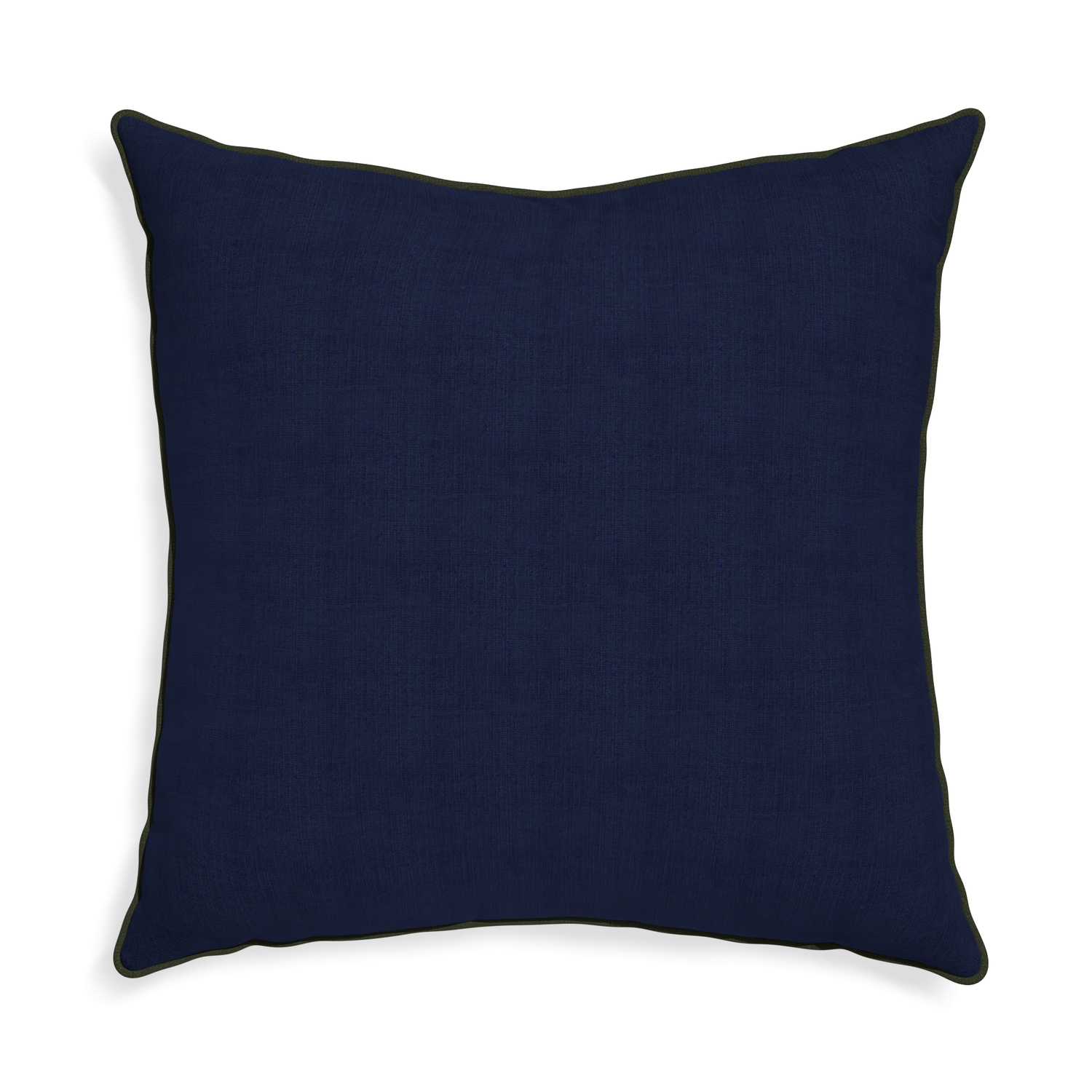 Euro-sham midnight custom navy bluepillow with f piping on white background