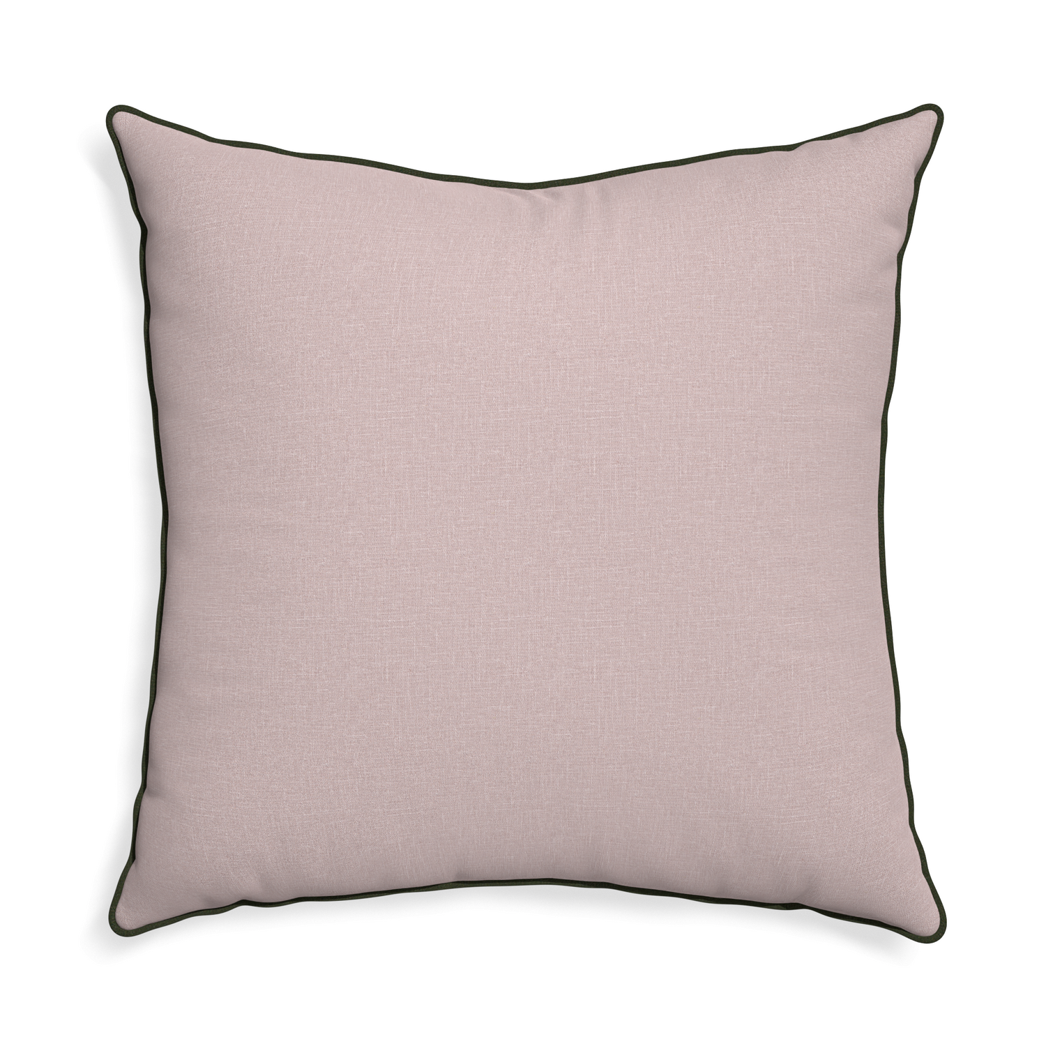 Euro-sham orchid custom mauve pinkpillow with f piping on white background