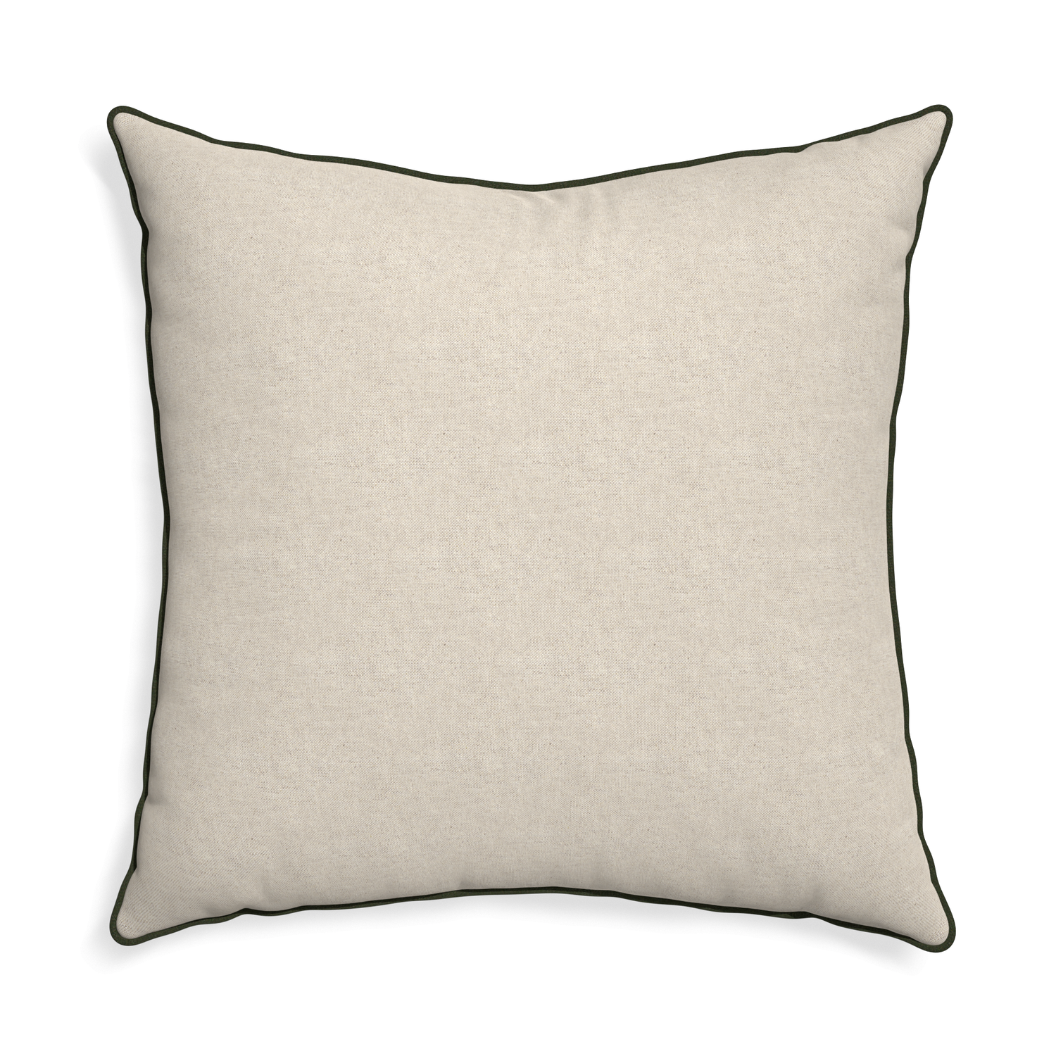 Euro-sham oat custom light brownpillow with f piping on white background