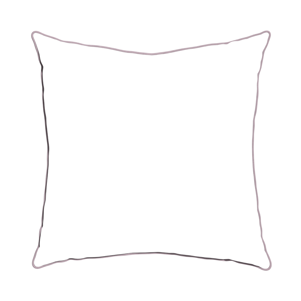 Euro-sham ruby moss custom pillow with l piping on white background