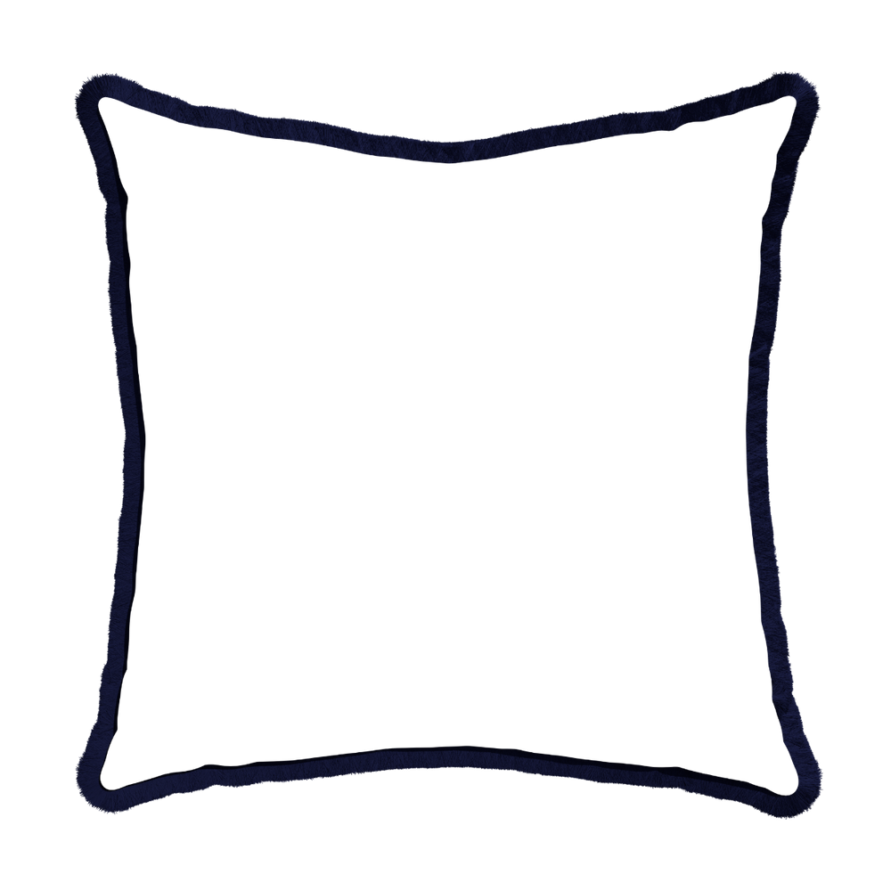 Euro-sham ruby moss custom pillow with midnight fringe on white background