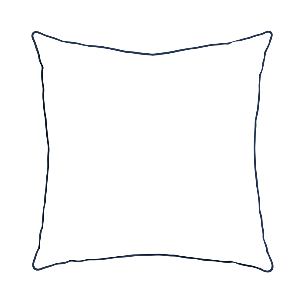 Euro-sham ruby moss custom pillow with midnight piping on white background