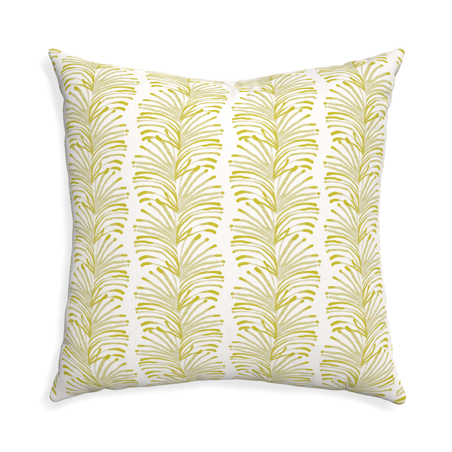 Euro-sham emma chartreuse custom yellow stripe chartreusepillow with none on white background