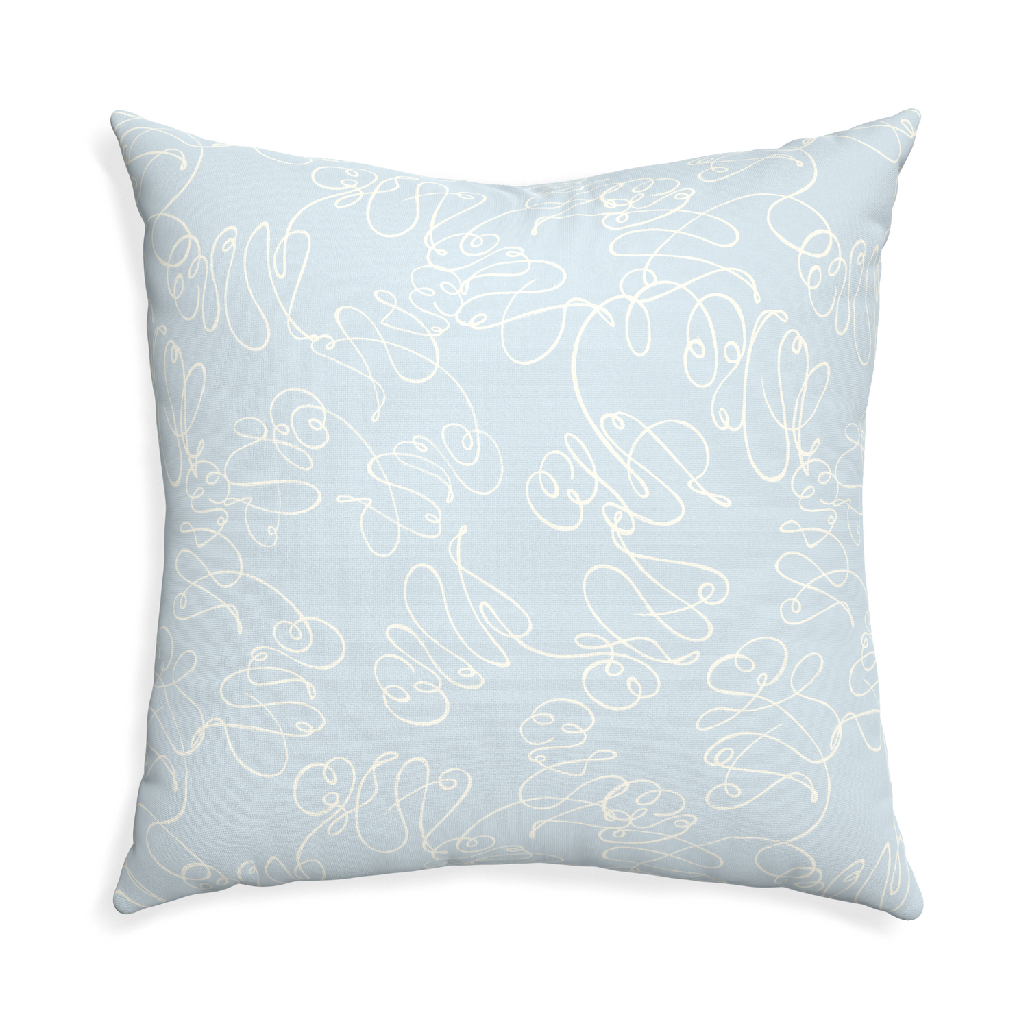 Euro-sham mirabella custom powder blue abstractpillow with none on white background