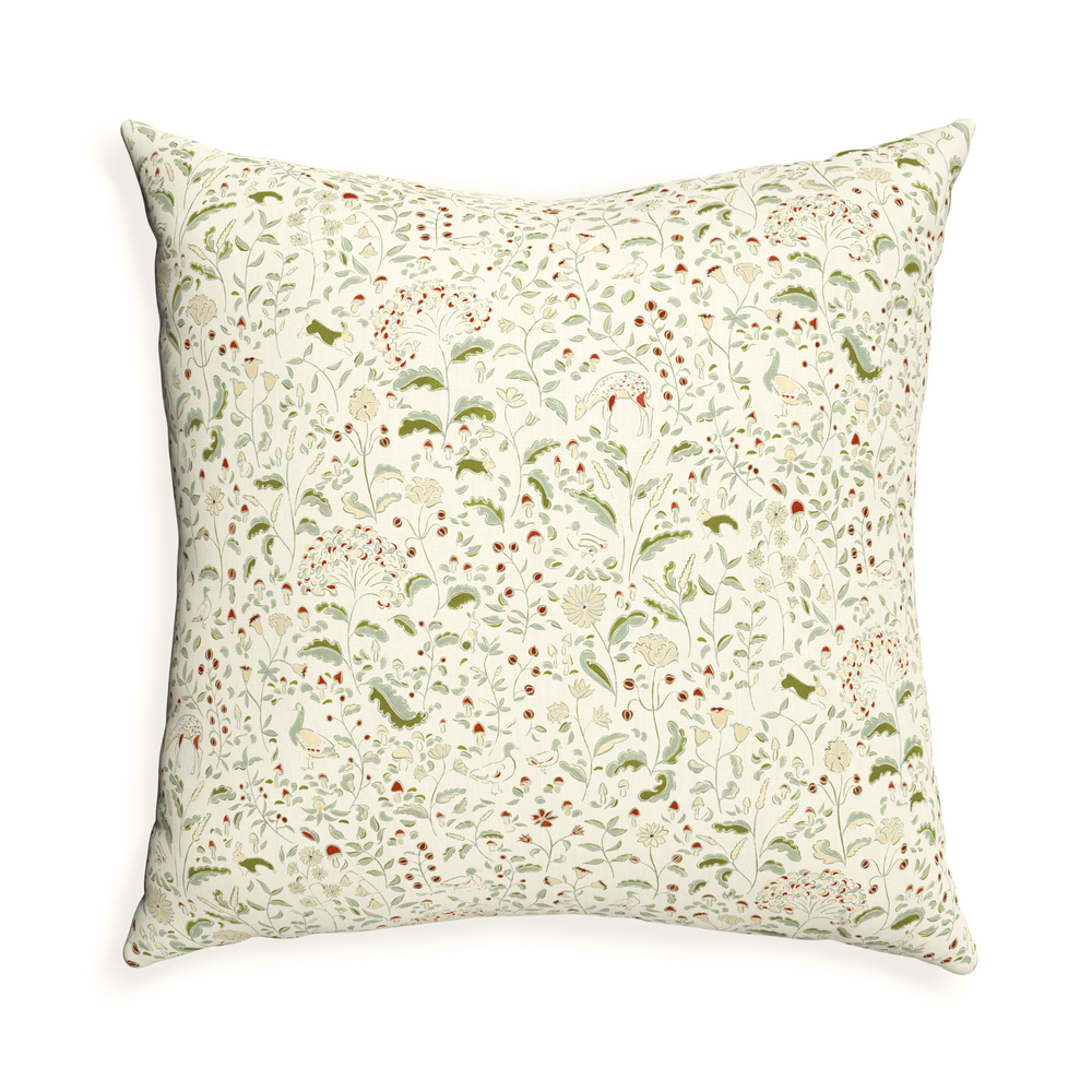 Euro-sham ruby moss custom pillow with n on white background