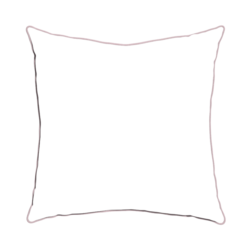 Euro-sham gemma pear custom pillow with orchid piping on white background