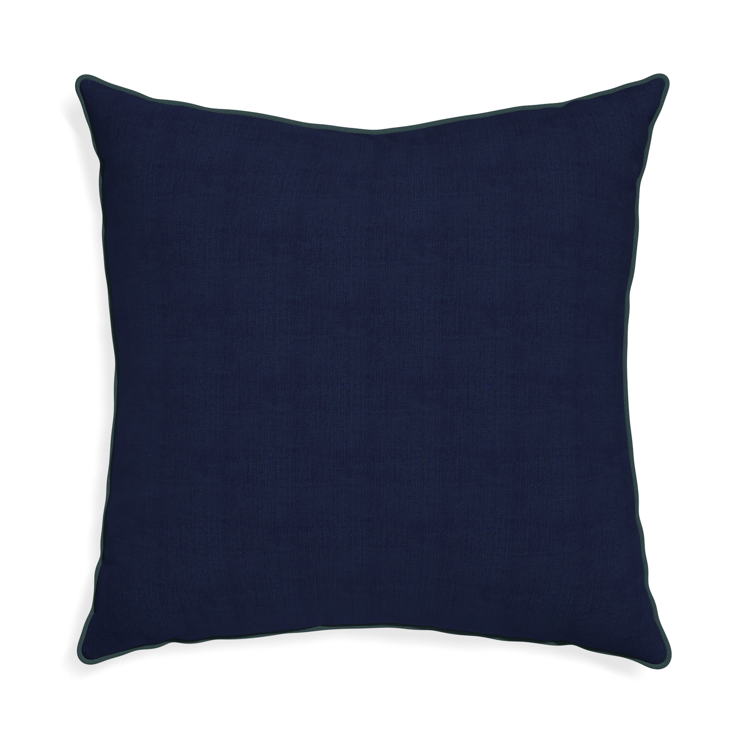 Euro-sham midnight custom navy bluepillow with p piping on white background