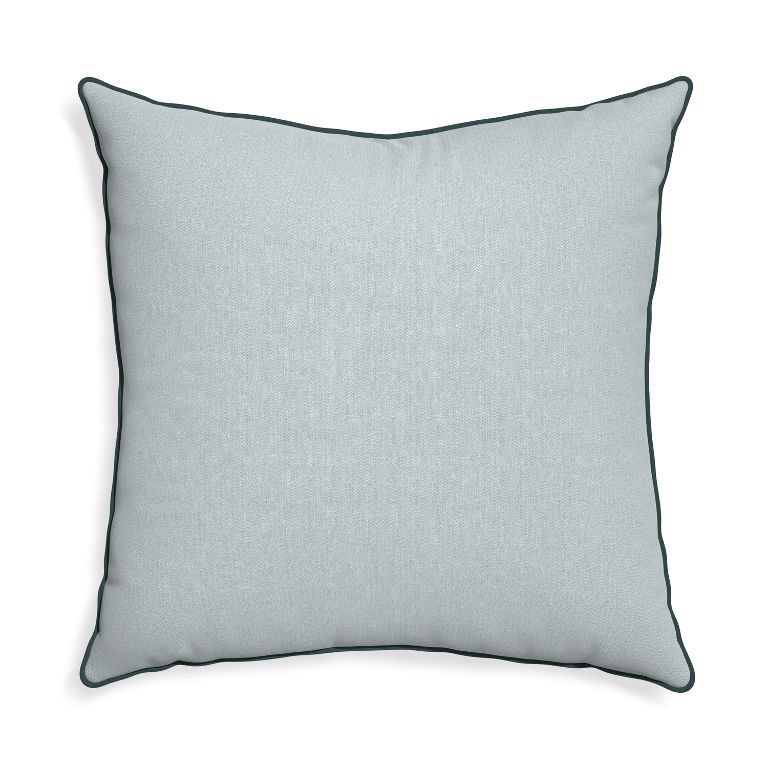Euro-sham sea custom grey bluepillow with p piping on white background