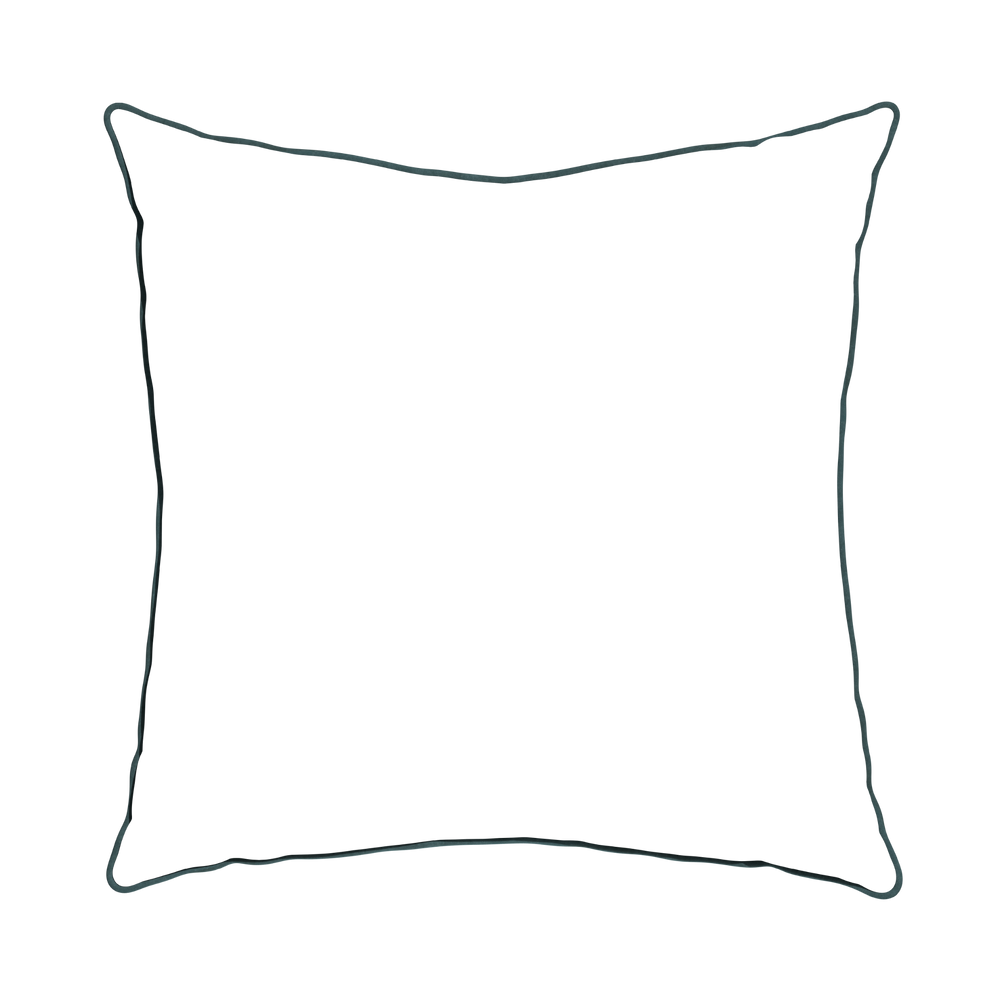 Euro-sham ruby moss custom pillow with p piping on white background