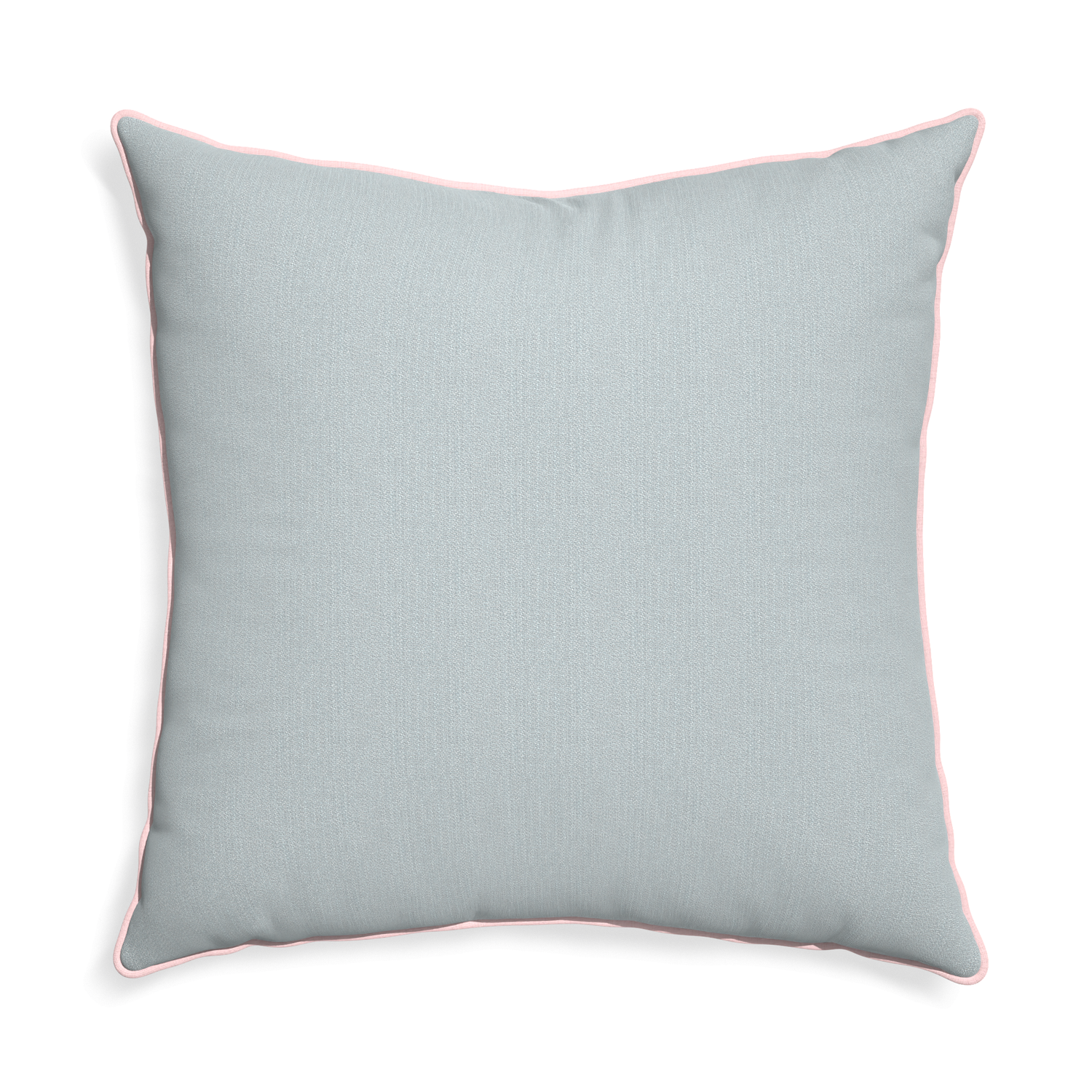 Euro-sham sea custom grey bluepillow with petal piping on white background